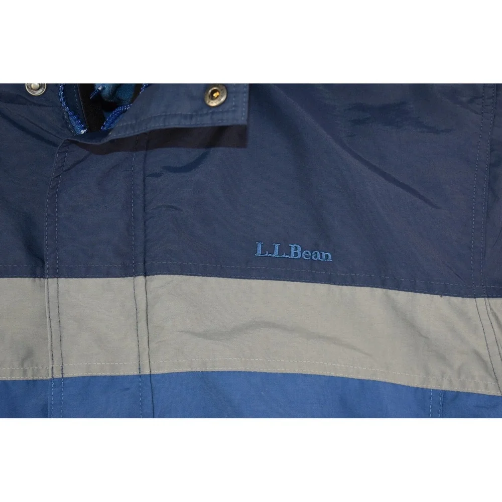 LL Bean 3 In 1 Men's Jacket Size LFull  Zip Blue Lined Fleece Heavyweight -Flaws